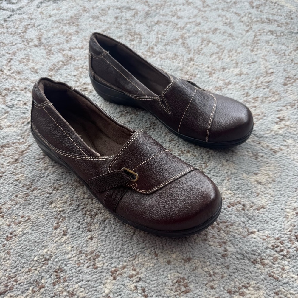 Natural Soul Leather Loafers Brown 8.5